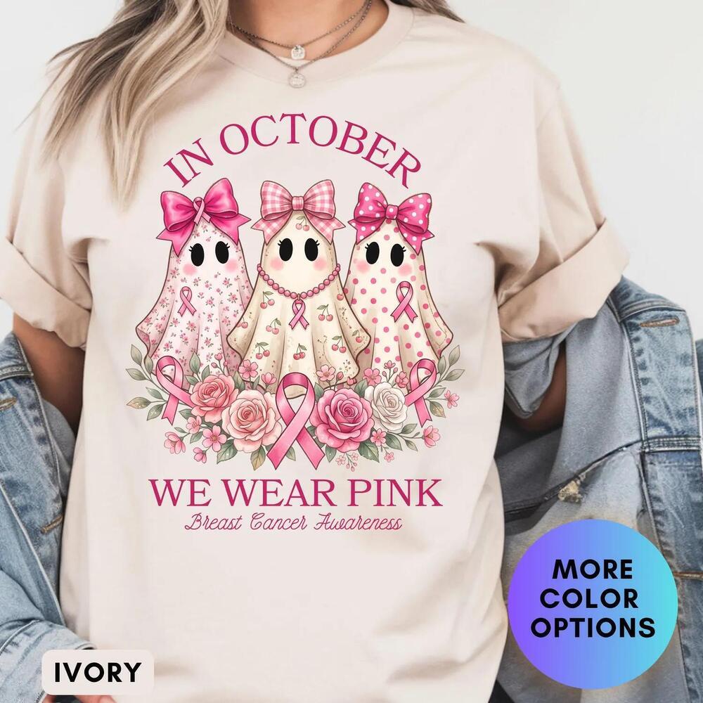 In October We Wear Shirt, Cute Ghost Awareness Tee